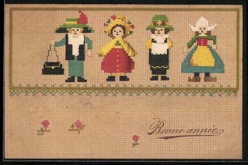 Carte postale relief - carte, en
