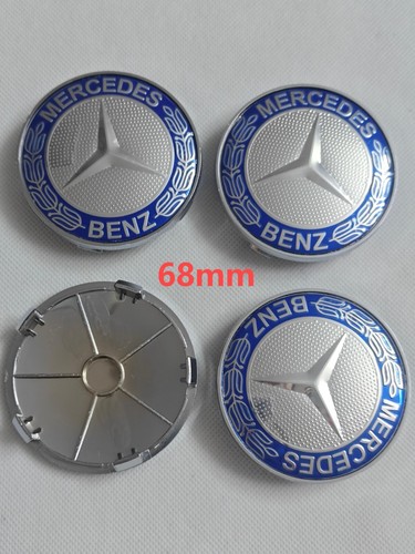 Cache moyeu logo bleu - logo, gris