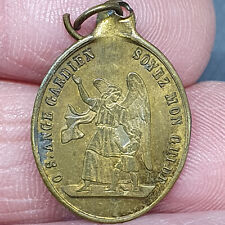 Rare Antique St Joseph Guardian Angel Religious Medal #62