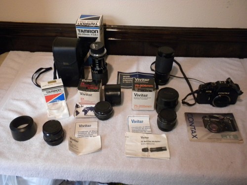 Contax rts camera 5 lenses - contax,