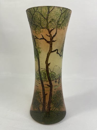 Vase ancien verre émaillé - verre,