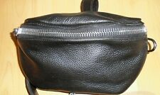 OFFICINA ARTIGIANA FANNY PACK 100% Leather Col. Black Unisex 10" X 6" X 4" Italy