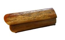 Antique Oriental Carved Bone Trinket Box with Sliding Lid