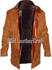 Veste manteau fourrure complète en cuir véritable daim Sheriff Walt Longmire ...
