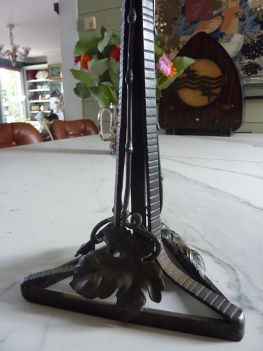 Ancien pied lampe fer - en,