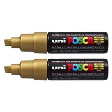 [PC8K OR-2] Posca Lot de 2 Marqueurs pointe large biseautée pc8k 8mm or