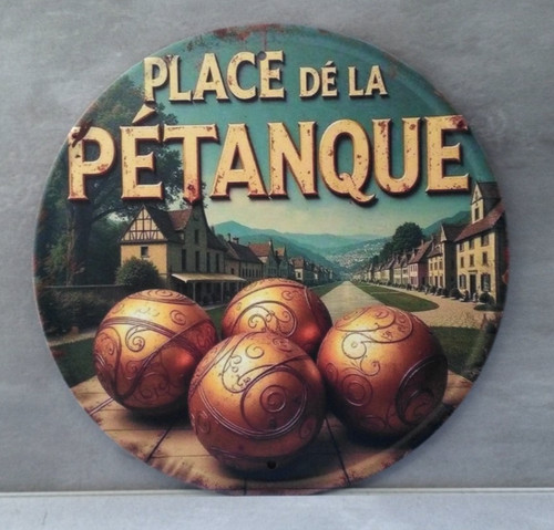 Plaque métal vintage place - , de