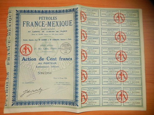 Ancienne action 100f - action,