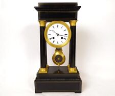 Napoleon III 19th Century Blackened Wood Gilded Bronze Column Regulator Clock