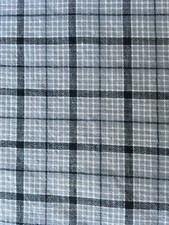 Coupon tissu neuf 100% coton Vichy gris/blanc/noir 94/100 cm