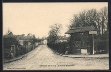 Old postcard Gambais, Route de Bazainville and wooden portal 