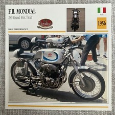 F.B. Mondial 250 Grand Prix Twin 1956 Italy Edito Service Atlas Motorcycle Card