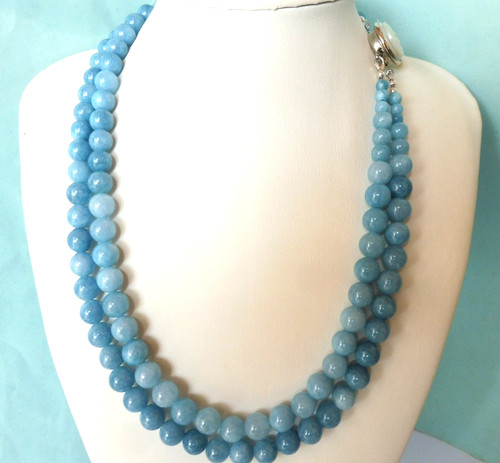 Collier jade bleu - collier, en