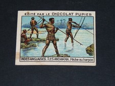 CHROME CHOCOLATE PUPIER ASIA 1936 ENGLISH INDIES #114 ANDAMAN ISLANDS FISHING HARPOON