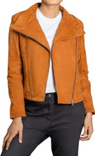 Manteau en daim marron pour femmes manches longues automne et hiver veste...