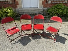 4 Chaises Pliantes GRUNGO British chaise Acier industrielle vintage Art Déco
