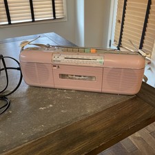 Vintage 1980s Sharp Radio Cassette QT-50  Lavender “Stranger Things” Works Read