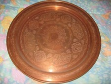 plateau en cuivre décoré