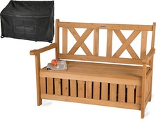 Banc de Jardin Bois Résistant aux Intempéries Avec Espace, 2-Sitzer Coffre,