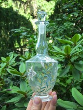 Legras  Très jolie carafe à liqueur en verre émaillé de fleurs de lys