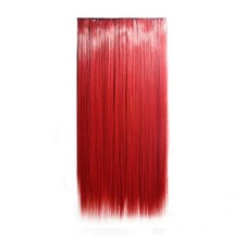 Extensions de cheveux synthétiques à clips, postiches longs et raides,