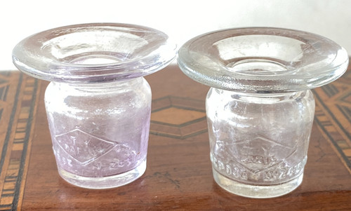 Rare vintage lot encrier verre - lot,