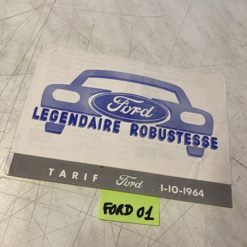 Ford automobile liste prix