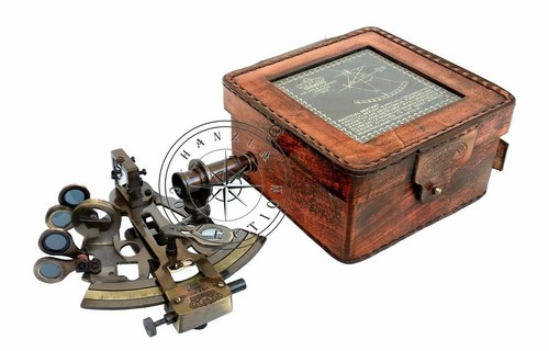Ancien sextant laiton marine
