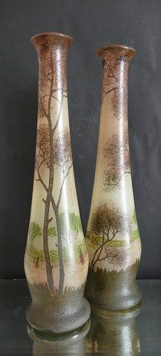 Paire grand vase émaillé - de,