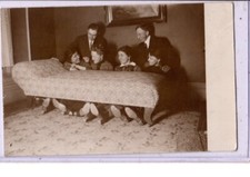 Real Photo Postcard RPPC - People under Chaise Longues