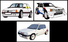 Lot de 3 Tapis Peugeot 205 GTI