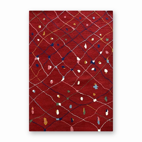 Tapis laine 120x180 rouge - tapis,