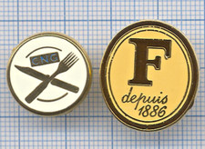 Lot 2 Pin's gastronomy / FAUCHON since 1886 luxury shops PARIS TOSCA + CNC