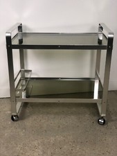 Desserte / table roulante  en alu vintage Italien par Martini et Rossi 1970