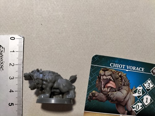 Chiot vorace miniature carte - chiot, miniature+carte