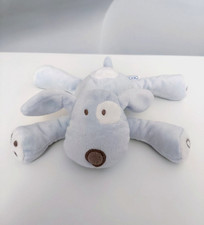 Peluche/Doudou Chien Bleu Blanc Coquard Yeux Patte Nez Marron 20cm Okaïdi Obaïbi