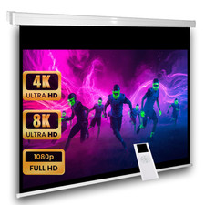 Avlux Écran motorisé projecteur home cinéma 268 x 200 4:3 HDTV 3D 4K FULL HD