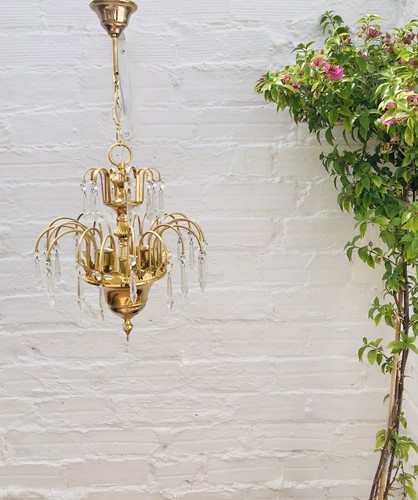 Petit lustre ancien cristal - lustre, en
