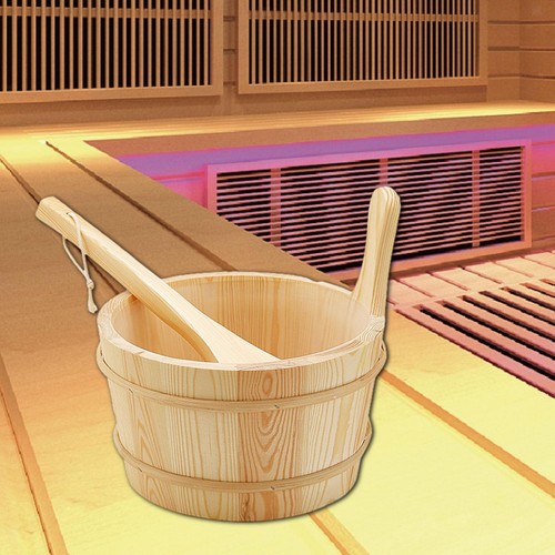 Seau sauna avec - louche, et