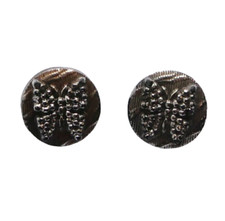 Antique Buttons - Glossy Black Glass - Butterflies - 13mm - Black Glass Button Chandelier
