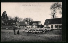 Old postcard Illiers, farm interior 