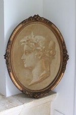 Pierre Paulus (1881-1959) medallion "Winter" oil on cardboard