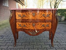 Commode Buffet French Louis XVI Antique Marble Top Bronze Mounted Inlaid Drawers