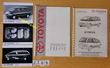 TOYOTA PREVIA Dossier Presse 8/1990 42 pages + 3 photos Fr