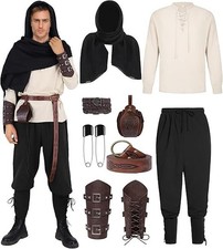 Costume Homme Médiéval Adultes En Masque Pirate Viking Habit Complet XXL