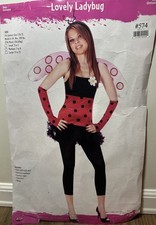 Fun World Lovely LADYBUG Halloween Costume With Wings  Teen Juniors Medium 7-9