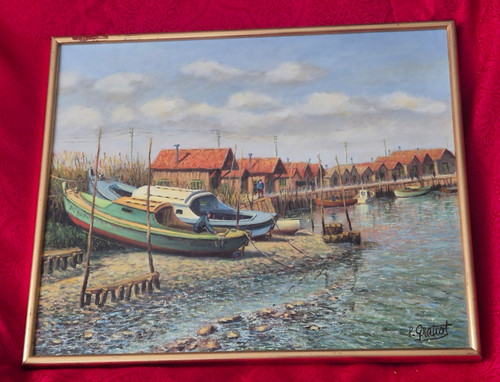 Huile sur toile ruisseau - toile,