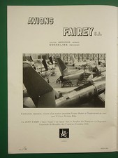 7/1958 PUB AVIONS FAIREY SA