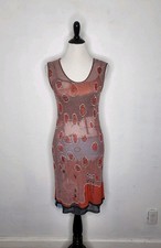 AVENTURES DES TOILES Crochet Knit Dress Women’s Size 38 Art To Wear Multicolor 