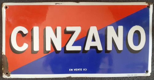 Plaque émaillée cinzano - émaillée,